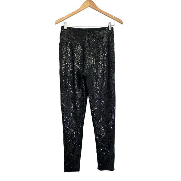 NWT Tipsy Elves Black Sequin High Waisted Leggings Pants sz S - Picture 6 of 6